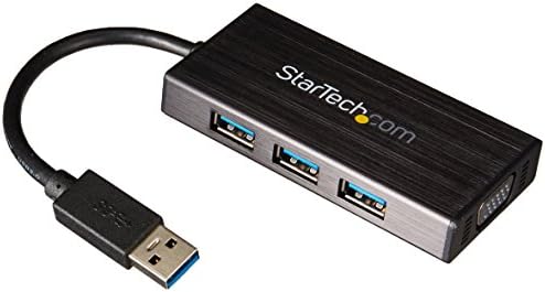 Startech USB 3.0 ל- VGA מתאם גרפיקה של צג חיצוני עם 3-יציאות USB Hub 3.0 Mini Dock