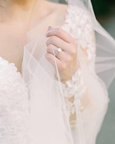 1 נדבך חתונה כלה רעלה לבן פשוט אצבע כלה טול רעלות עם מסרק עבור כלות ונשים