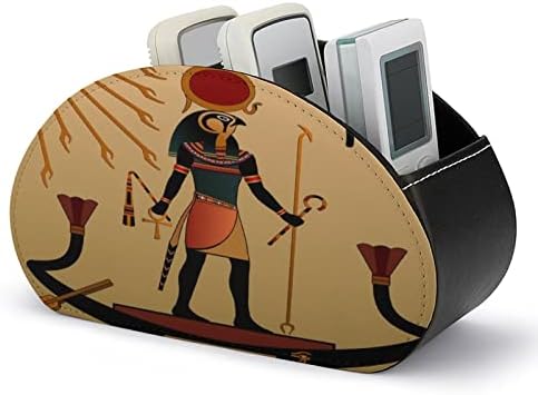 דת של מחזיקי שלט רחוק של מצרים קדומים עור מארגן אחסון קאדי עור עם 5 תא לציוד למשרד ביתי