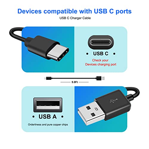 5ft USB C קיר מטען מהיר טעינה כבל טעינה תואם עבור JBL FLIP 5 FLIP 6, מטען 5 מטען 4, קליפ 4, דופק