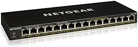 NetGear 16 -Port Gigabit Ethernet POE+ מתג+ מתג - עם 16 X POE+ @ 115W, שולחן עבודה או הר קיר