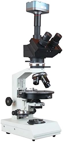 מיקרוסקופ קיטוב טרינוקולרי רדיקלי עם שלב סיבוב עדשת ברטרנד צלחות גל רבעון מלא ומצלמה 3 פיקסלים