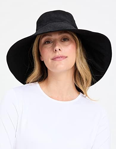 סולברי אולטרה רחב כותנה פשתן כובע עד50 + הגנה מפני אולטרה סגול, שמש מגן כובע