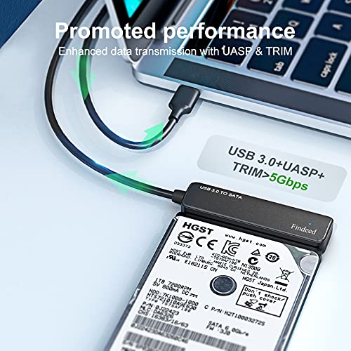 Findeed כבל SATA-SATA כבל לכונן קשיח, כבל נתונים של SATA USB 3.0 סוג A ל- SSD ו- HDD 5GBPS כבל מתאם