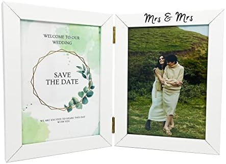 מסגרת תמונה של MRS & MRS 5X7 - MRS ו- MRS LESBIAN מתנות כלה לזוג לסביות מתנות לחתונה לסביות מתנות מעורבות