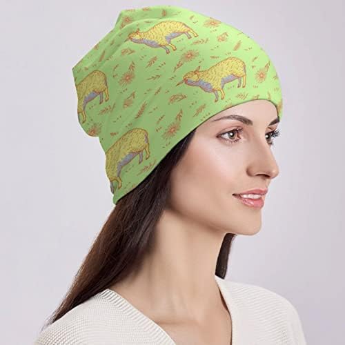 באיקוטואן אור ירוק כבשים הדפסת כפת כובעי גברים נשים עם עיצובים גולגולת כובע