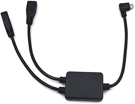 Kework micro USB 5 פינים מפצל, 30 סמ זווית ישרה מיקרו כבל מפצל USB, 2 יציאות מיקרו USB רכזת 1 זכר עד 2 כבל