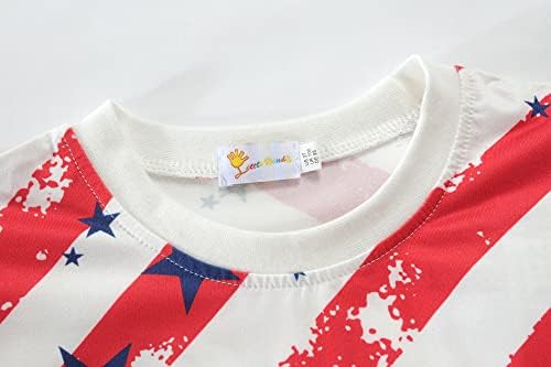 חולצות טריקו 4 ביולי בנות פעוטות חולצות דגל אמריקאי
