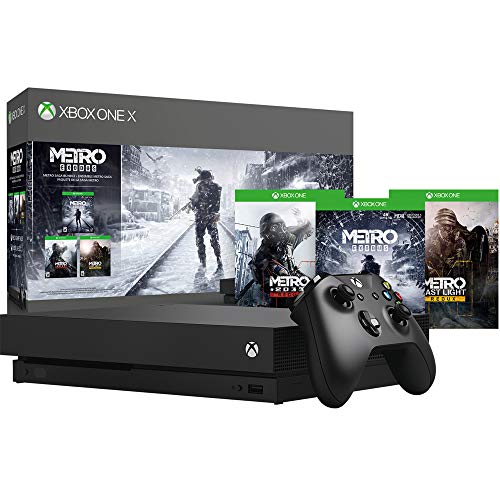 Microsoft (CYV-00279 Xbox One X 1TB קונסולה w/Controller Metro Saga Bundle כולל, 3 משחקי מטרו + משחקי רוקסטאר