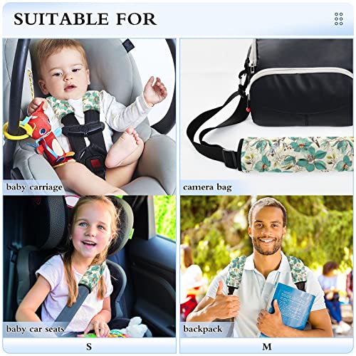 פרחים ציפורים כיסויי רצועת מושב רכב לילדים לתינוקות 2 יח 'רצועות מושב רכב רפידות כרית כרית כרית מגן על מכונית