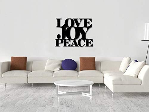 Godblessign Love Joy שלט מתכת שלום, שלט, עיצוב קיר מתכת לבר קפה מטבח ביתי בר חדר חדר, מתנה מודרנית של